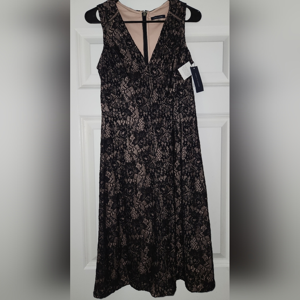 Tommy Hilfiger Women's Floral Black Lace Dress Size 4